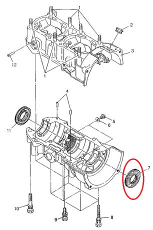 3086833 Сальник 30X62X7 коленвала наружний для снегоходов Polaris Widetrak LX 1996-2015